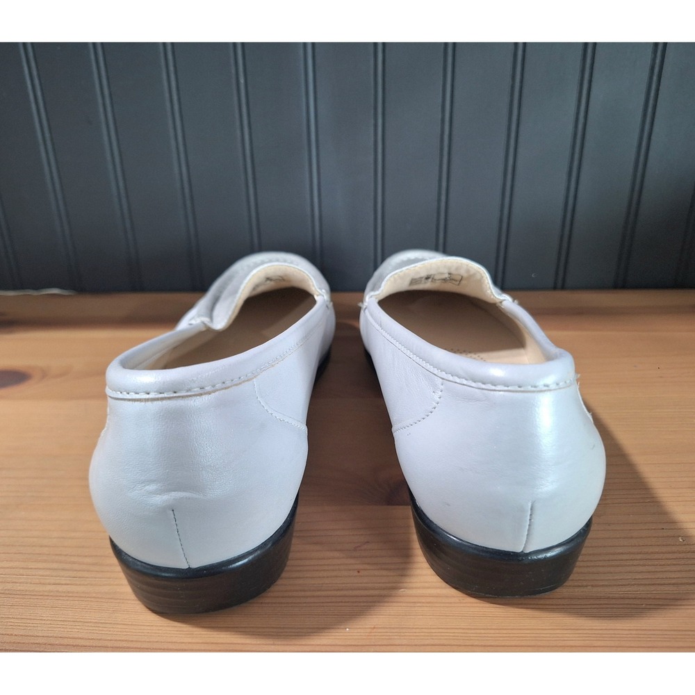 SAS San Antonio‎ Shoemakers Pearl Silver Leather Loafers Women 9W - Picture 4 of 7